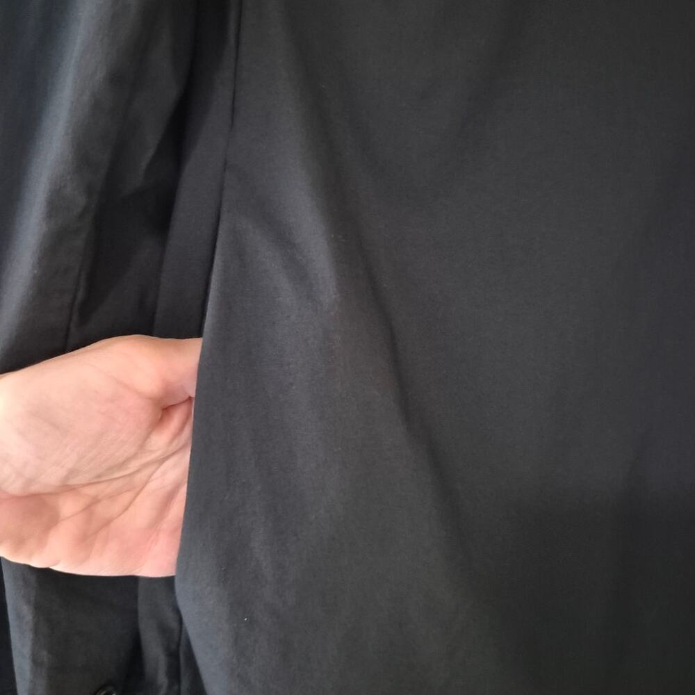 COS Black Stretch Cotton A Line Midi Shirt Minimalist Edgy Dress - Picture 4 of 7